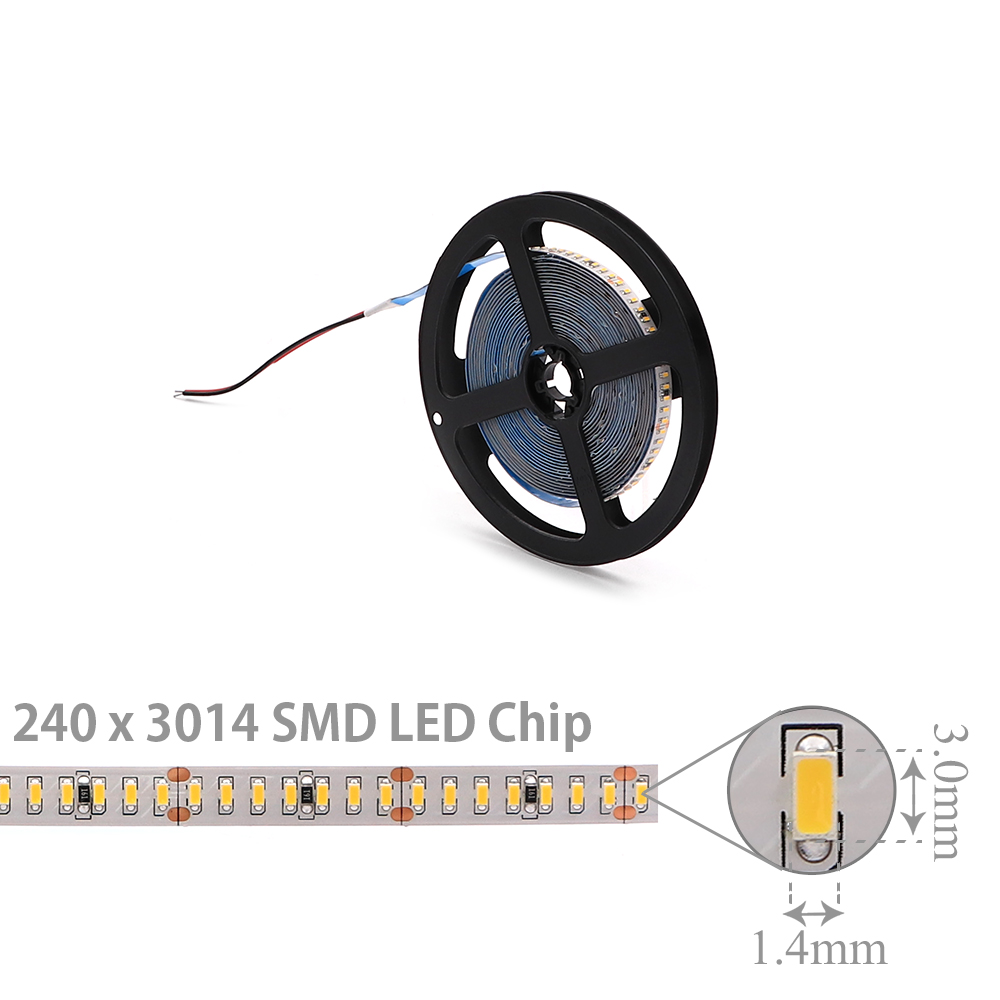 LED Strip Indoor | 24V DC 100W | 3014 | Warm White | 240x LED Per Meter| 5M