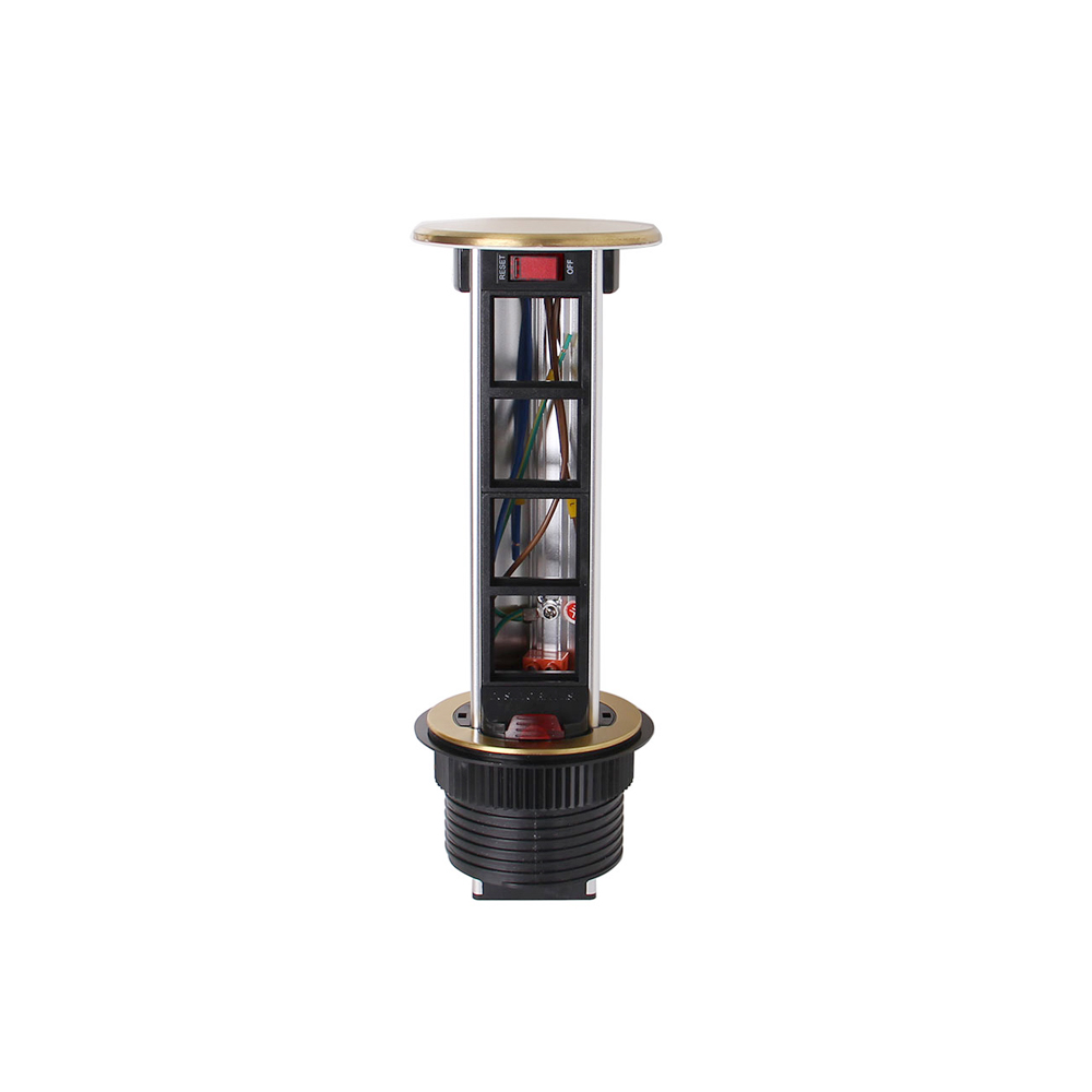 Pop Up Table Socket Box | Vertical | Gold