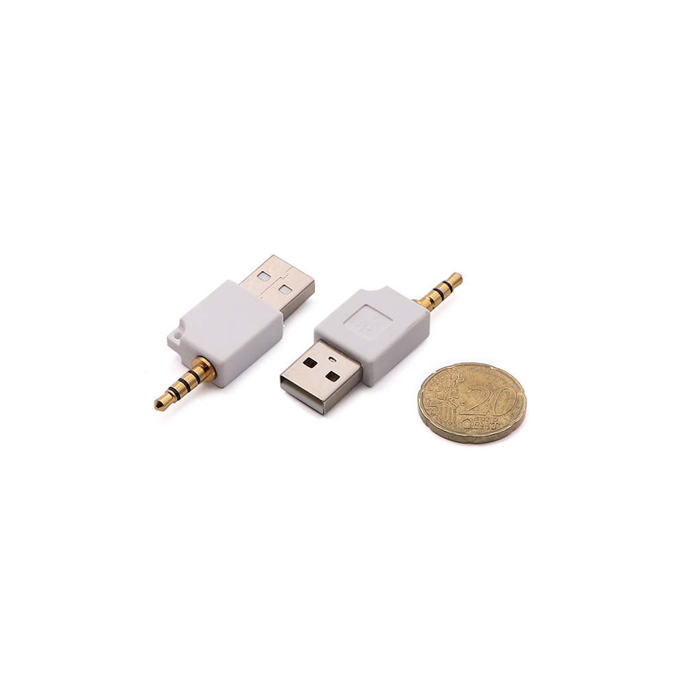 Power Adapter | USB Male - Jack Stereo Male 3.5mm | Gold 