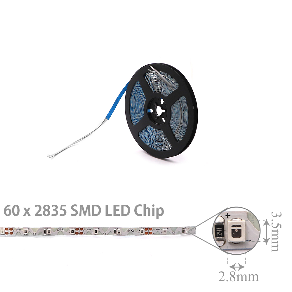 LED Strip Indoor | 12V DC 15W | 2835 | Green | 60x LED Per Meter | 5M | Flexible