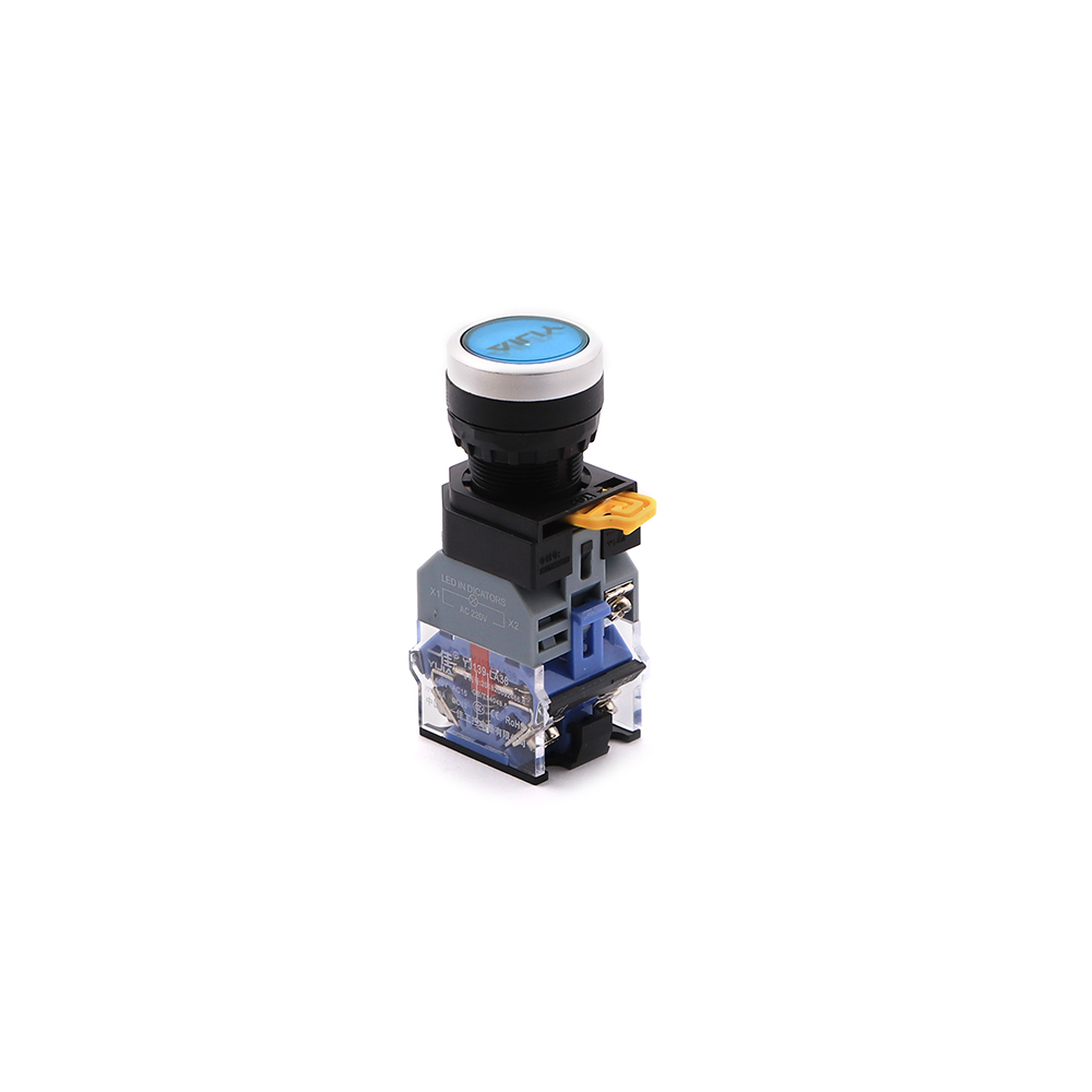 Switch | Push Button | NO & NC | 22mm | Lamp 220V | Blue