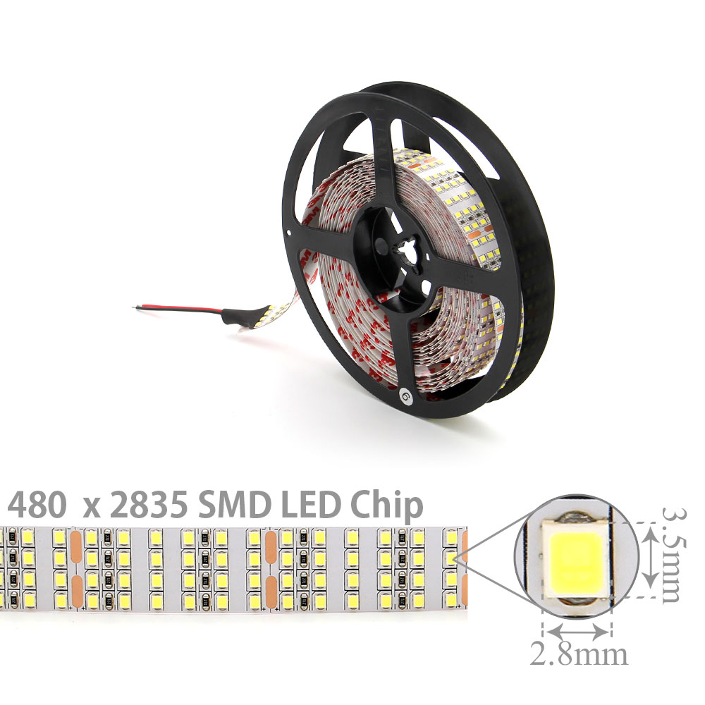 LED Strip Indoor | 24V DC 180W | 2835 | White | Quad Row | 480x LED Per Meter | 5M