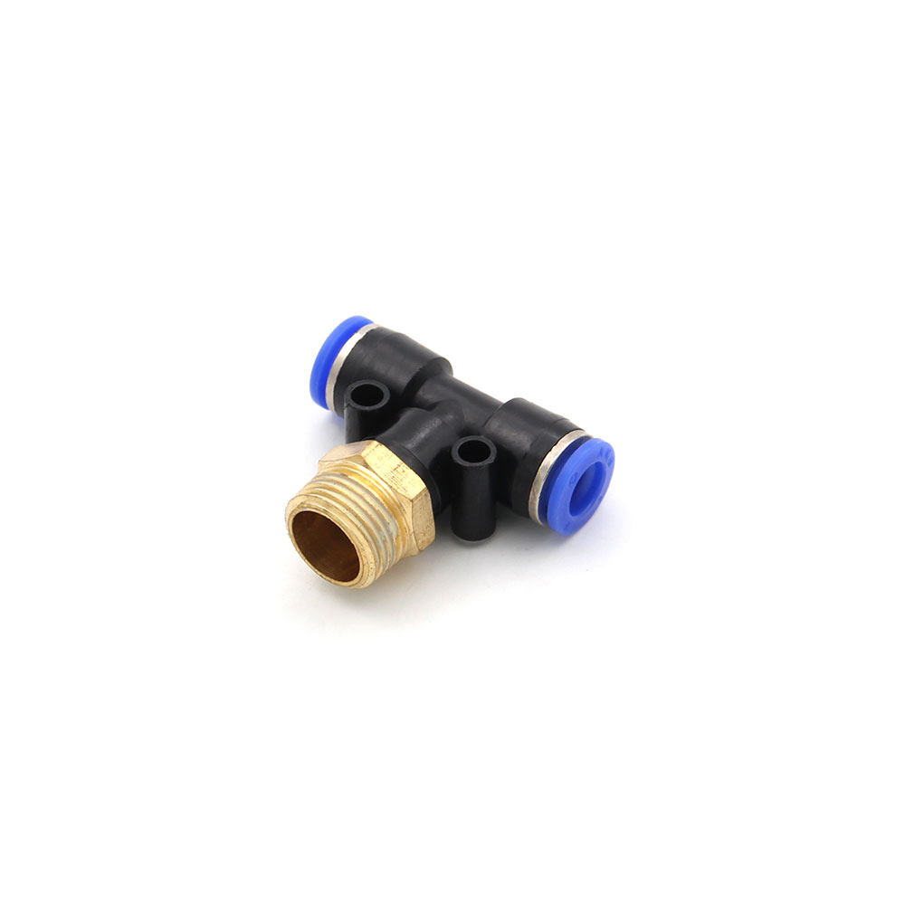 Pneumatic | Fittings | 3-Way | 3/8" Male - 2x 8mm | PB-8-3