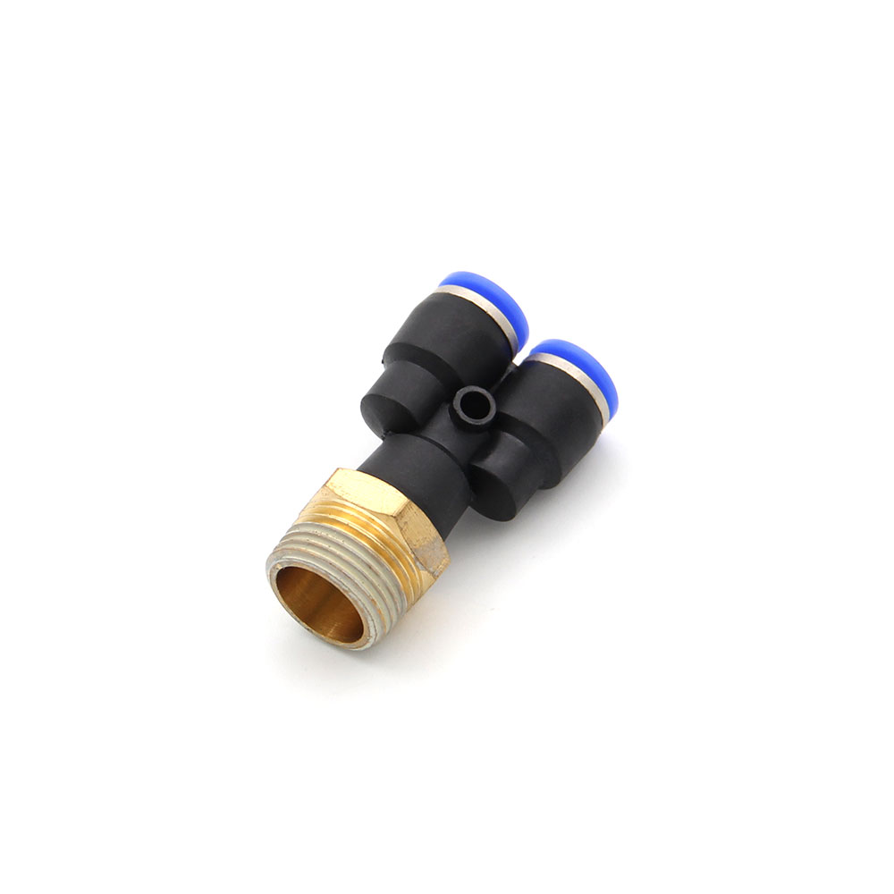 Pneumatic | Fittings | 3-Way | 3/8" Male - 2x 6mm | Y Shape | PX-6-3