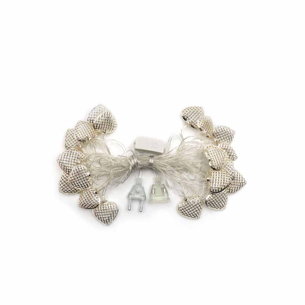 LED Fairy Light AC | Mesh Heart | 20x LED | Warm White | 3M