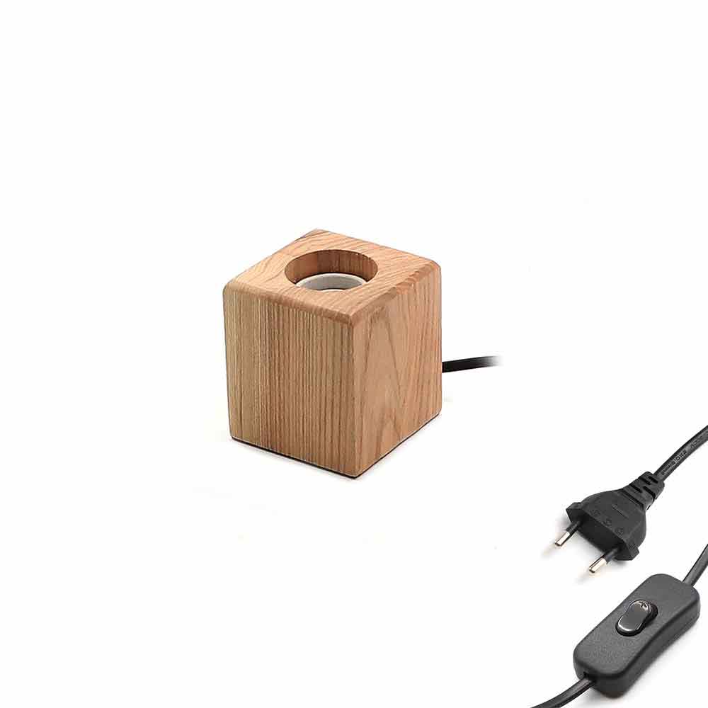 Decorative LED | Bulb Socket | E27 | Square | Wood
