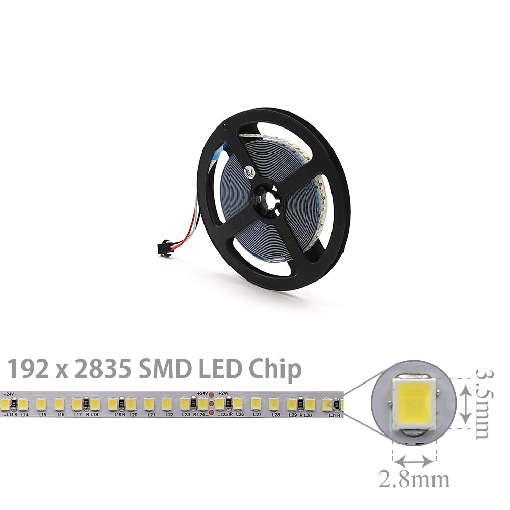 LED Strip Indoor | 24V DC 60W | 2835 | White | 192x LED Per Meter | 5M