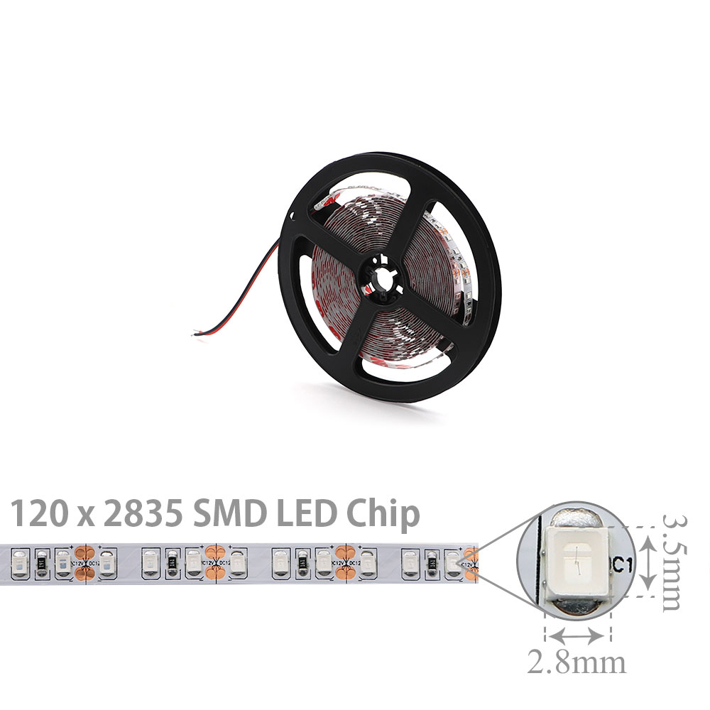 LED Strip Indoor | 12V DC 45W | 2835 | Green | 120x LED Per Meter | 5M