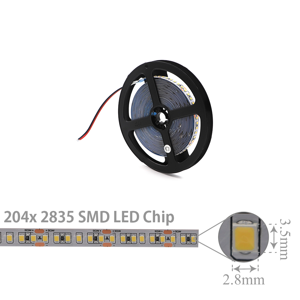 LED Strip Indoor | 12V DC 80W | 2835 | Cool White | 204x LED Per Meter | 5M