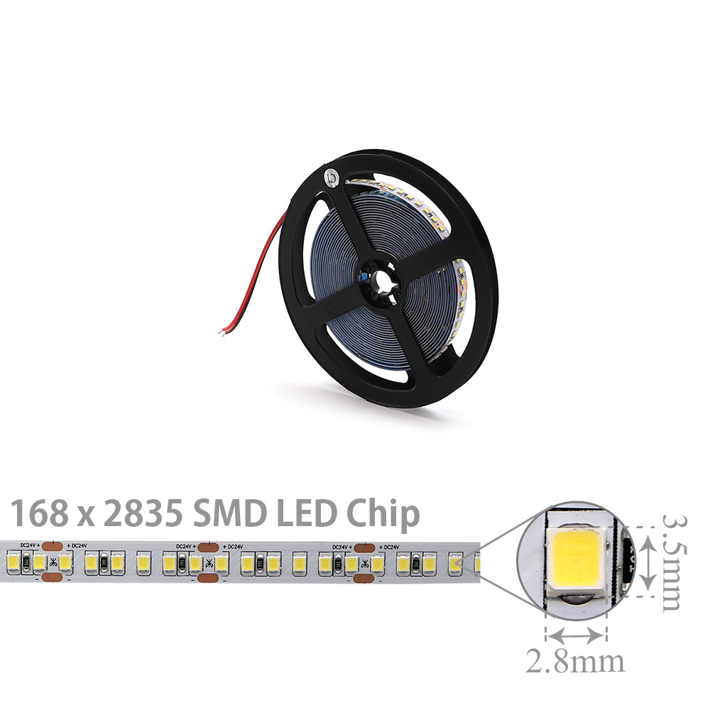 LED Strip Indoor | 24V DC 55W | 2835 | White | 168x LED Per Meter | 5M