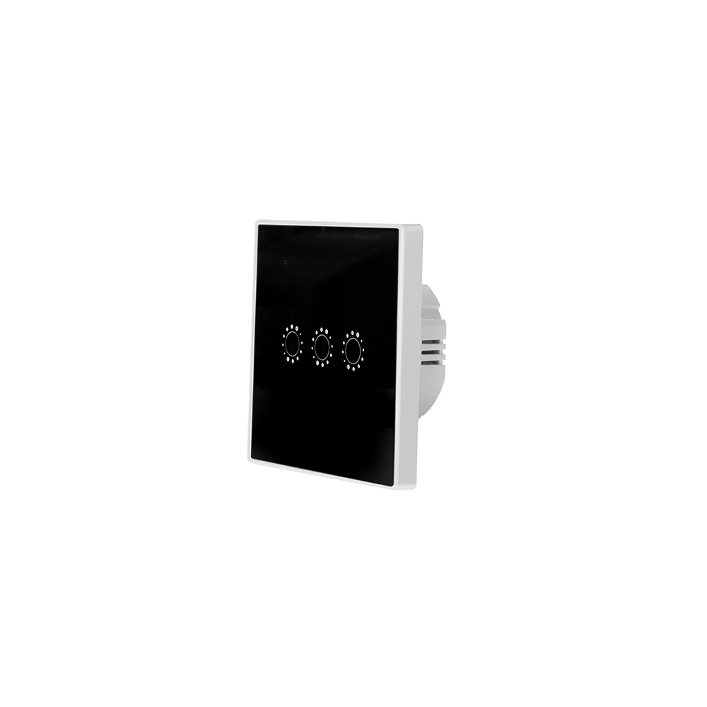 IoT Smart | WiFi Touch Switch 3-Gang | EU | Black
