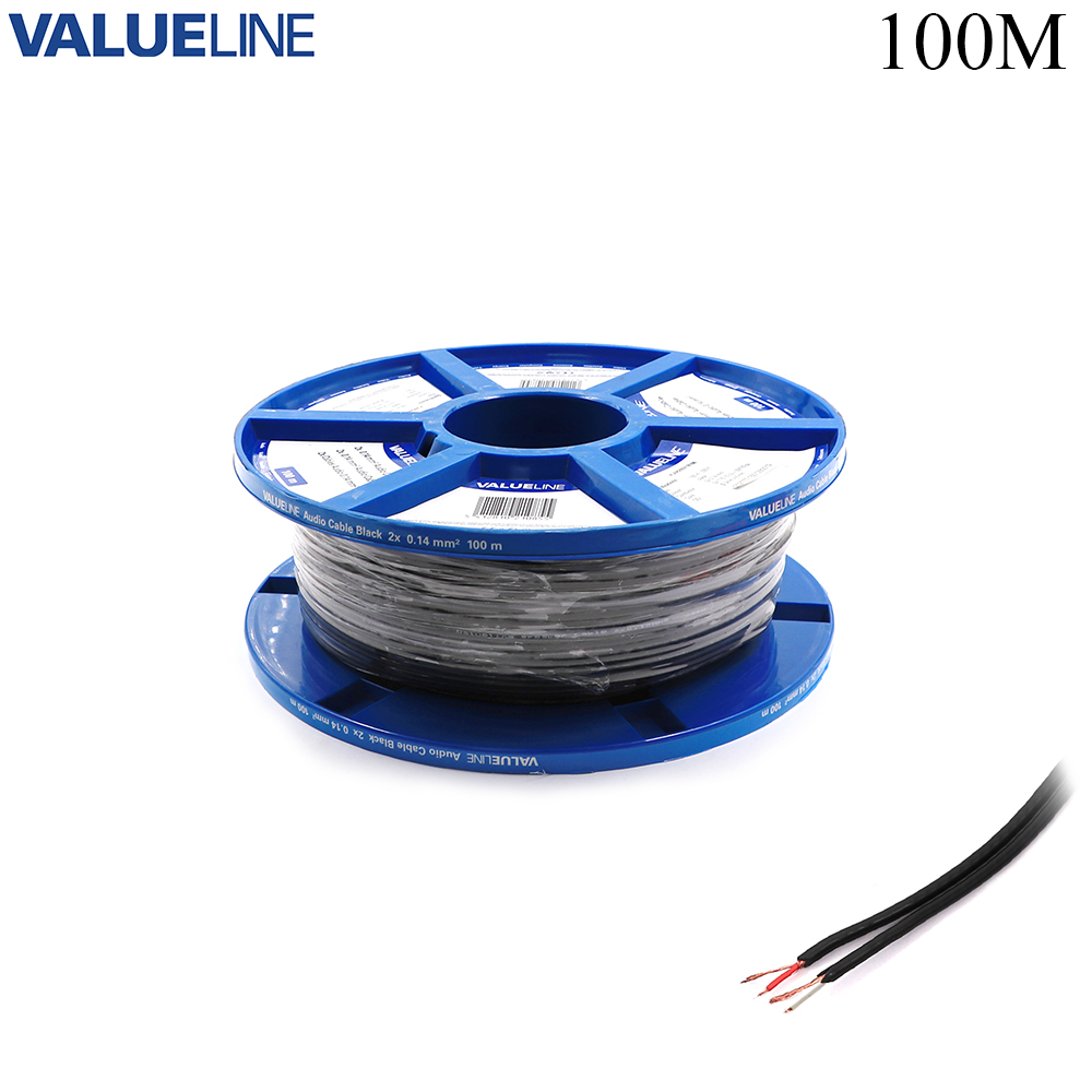 Audio Cable | Microphone Stereo 2x1.4mm | Black | 100M | ValueLine