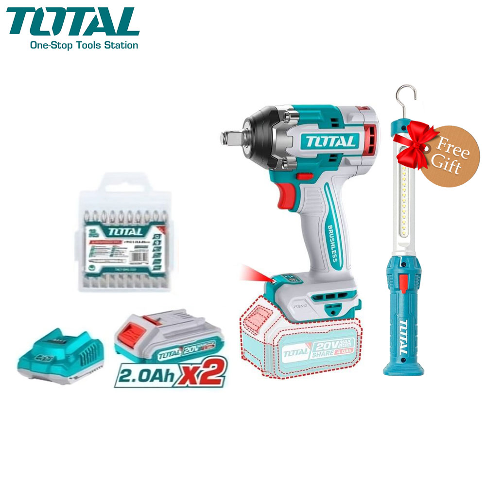 Combo Kit | Impact Wrench & Torch LED Light 3.5W | Cordless | Total