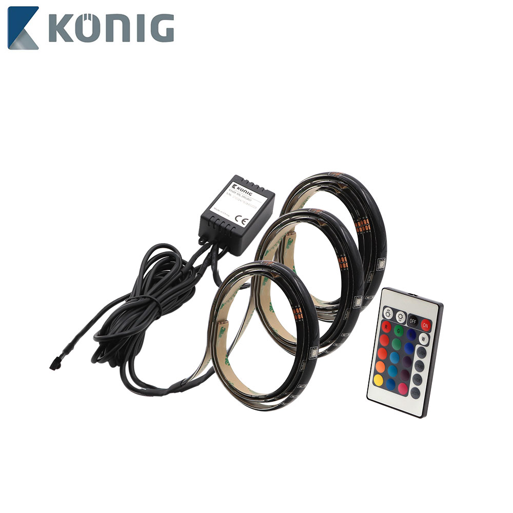 LED Strip Indoor Kit | 5V DC 2.4W | 5050 | RGB | 16x LED | USB | TV | Konig