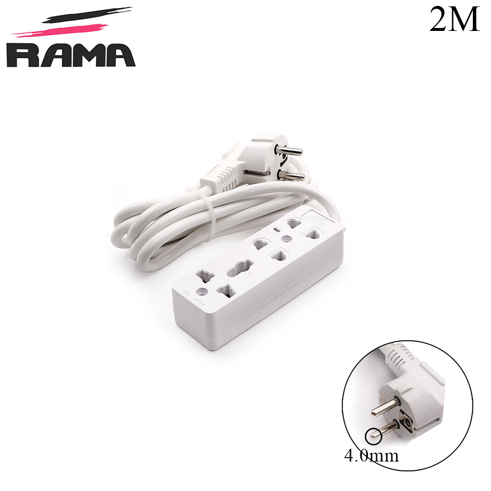 Power Strip | 3 Outlet UK | 2x1.5mm | 2M | Rama