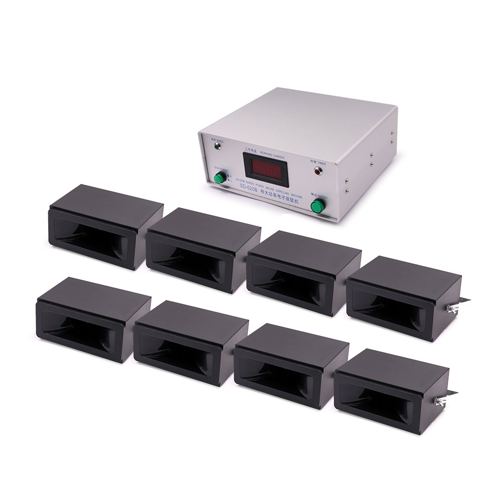 Pest Control | Mouse Expeller Set | panel Control & 8x Speakers | Ultrasonic Sonic | 50W | SD-020B