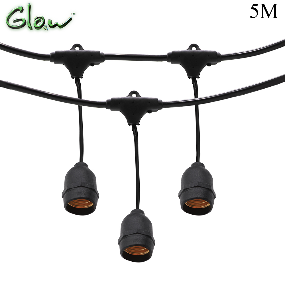 Bulb Socket String Light | E27 | 10x Lamp | 5M | Glow