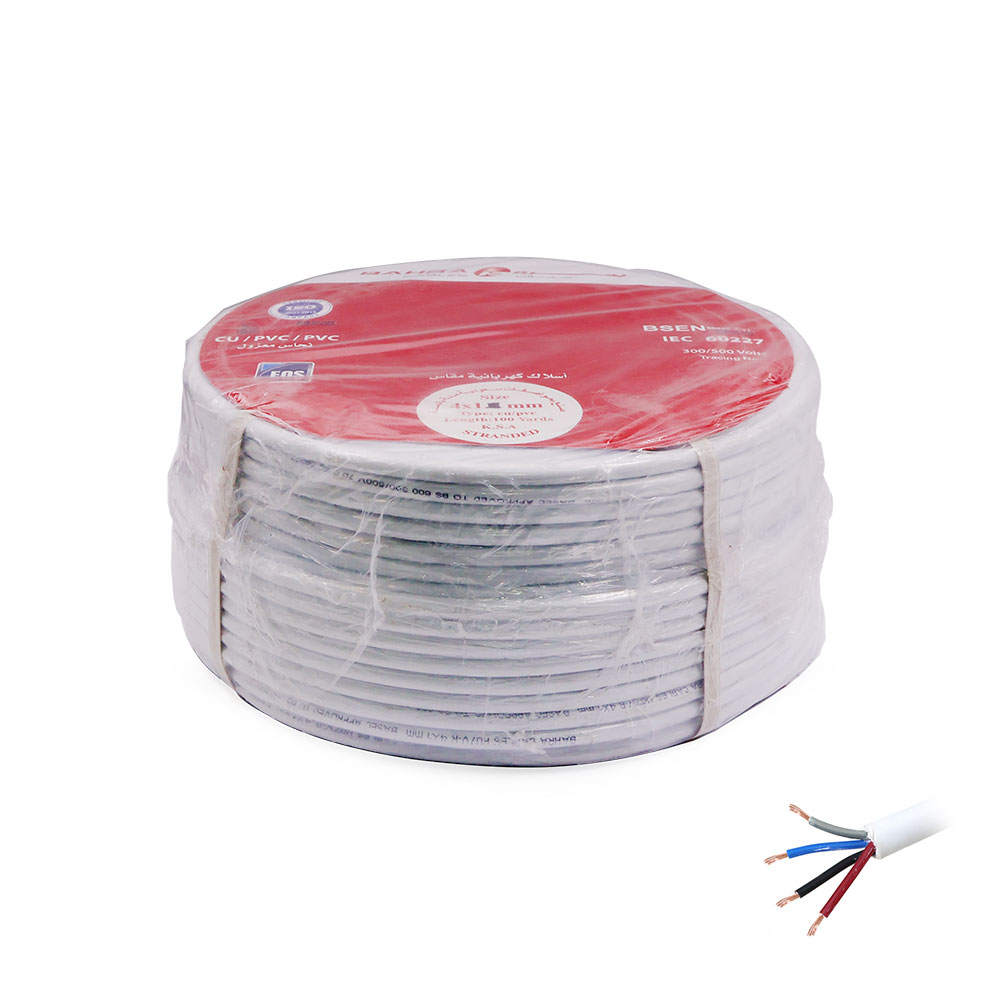 Insulated Wire Cable | 4x1.00mm | 91M | White | Liban Cables