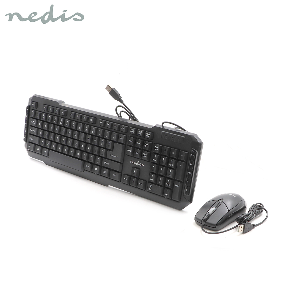 Keyboard & Mouse | Wired | Nedis KBMC100BKUS