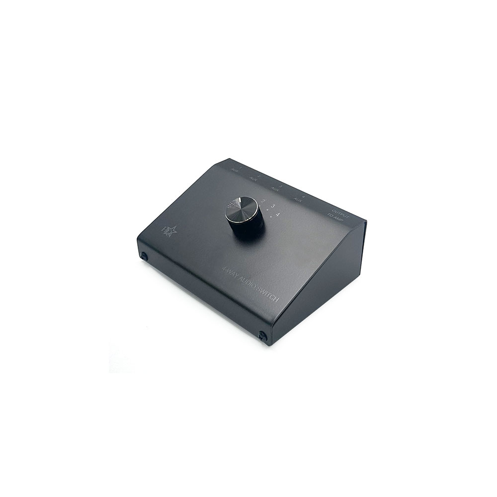 Audio Selector | Switch Stereo 4-Way | 4x RCA & 1x Jack Male 3.5mm | HQ