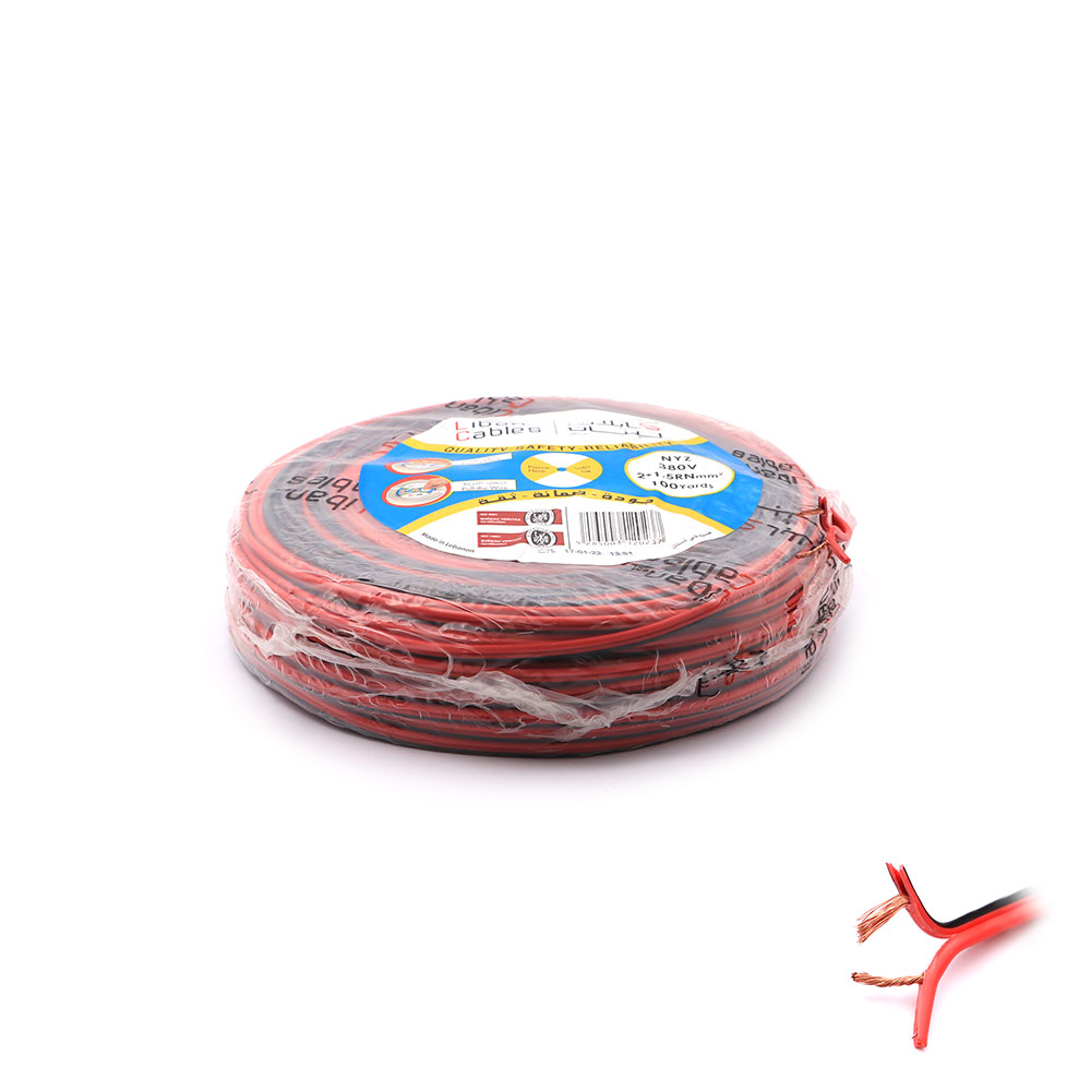 Wire Cable | 2x1.50mm | 91M | Red-Black | Liban Cables