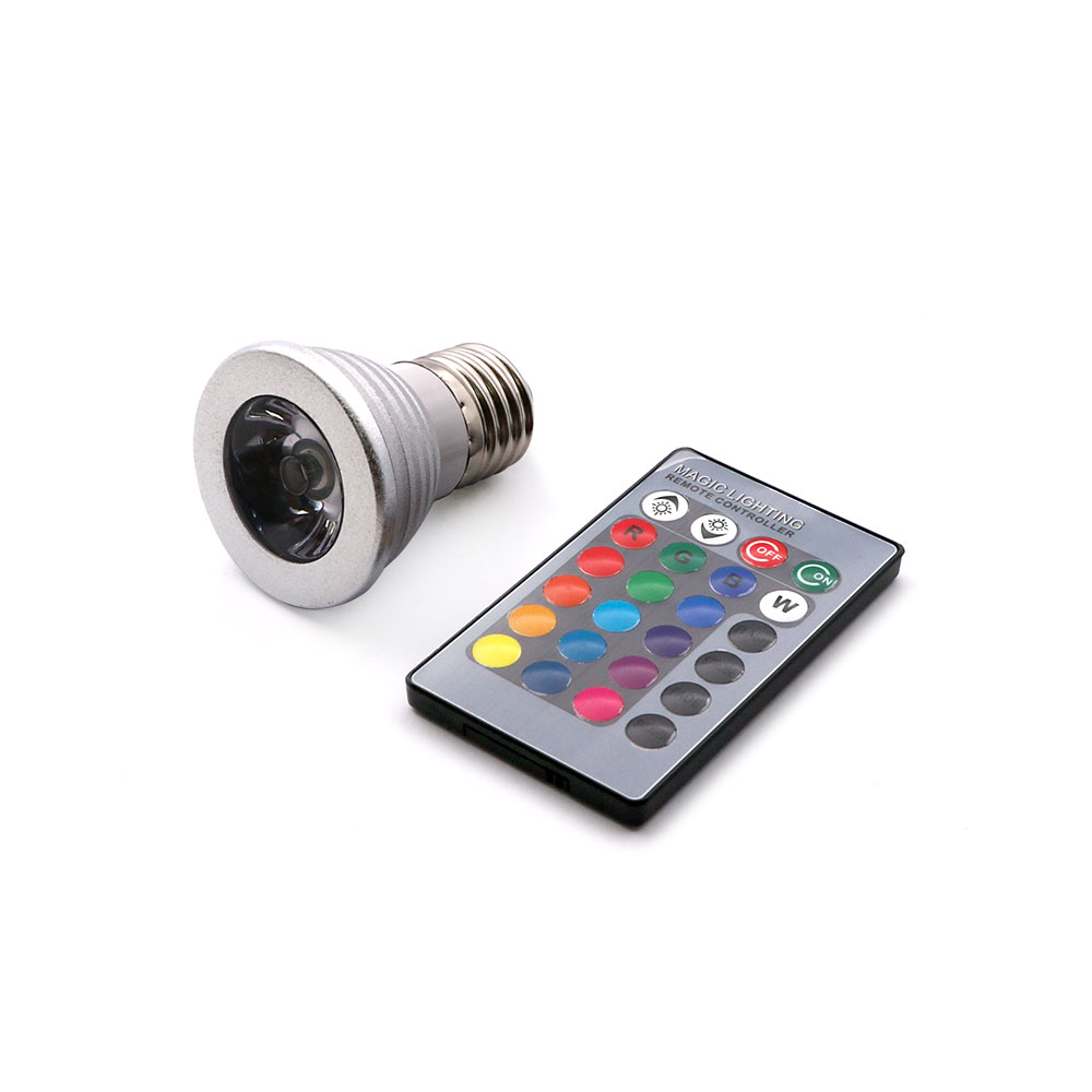 LED Spotlight | E27 | 220V AC 5W | RGB | Remote