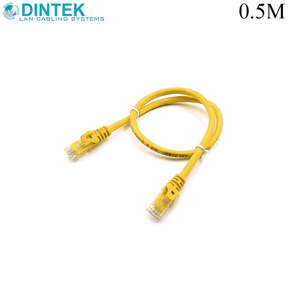 Patch Cord | CAT5e | UTP | 0.5M | Yellow | Dintek