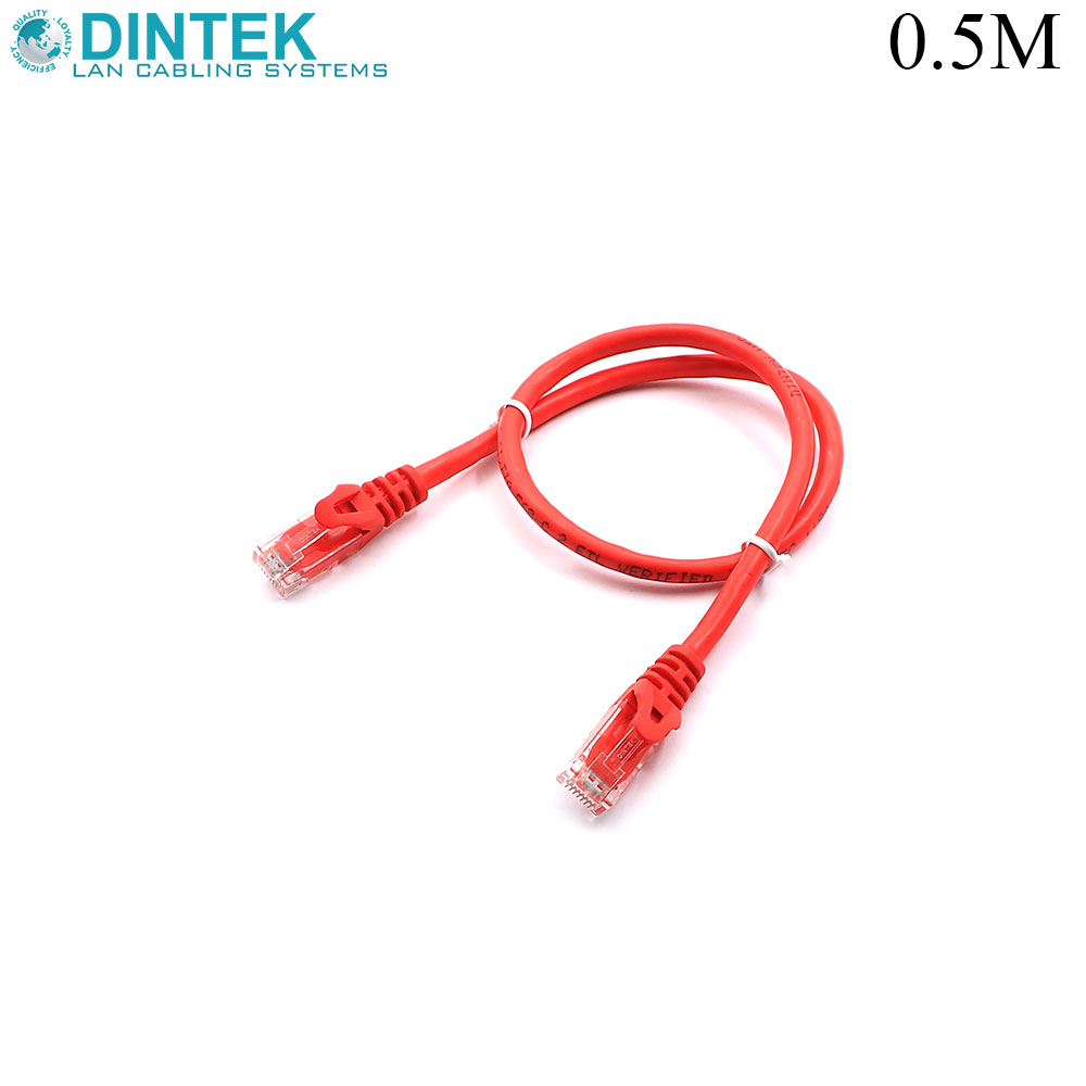Patch Cord | CAT5e | UTP | 0.5M | Red | Dintek
