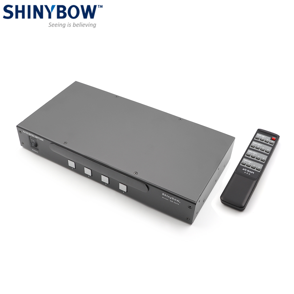 Audio Video Matrix | Switcher | 3-RCA | 4x - 4x | Shinybow