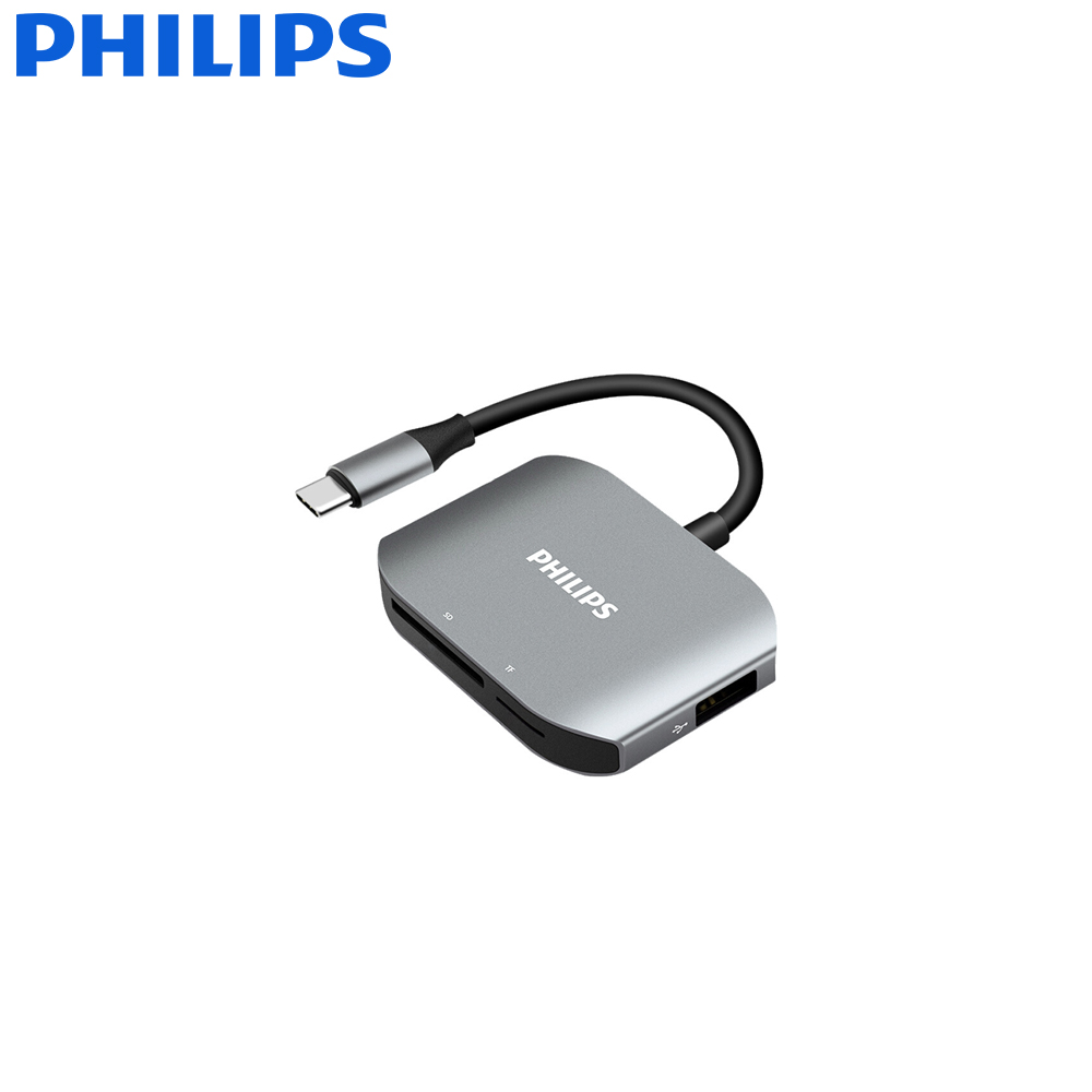 Memory Card Reader | USB-C - 2xUSB & SD & TF | Philips