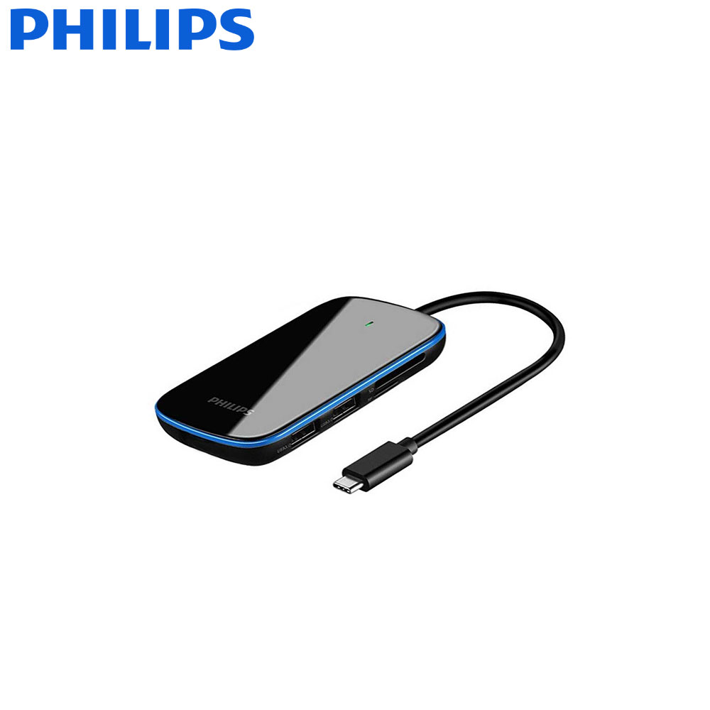 USB Converter | USB-C - HDMI & 1x USB-C & 3x USB3.0 & SD & TF & PD & Quick Charge 100W | Philips