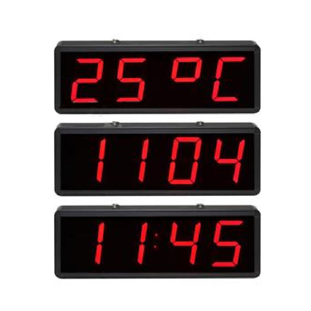 Digital Clock | 4x Digits | 5' | Date & Temperature | Red