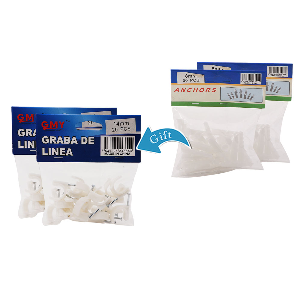 Fischer Wall Plug | 8mm 30pcs | & Snap Hook Wall | 14mm 20Pcs