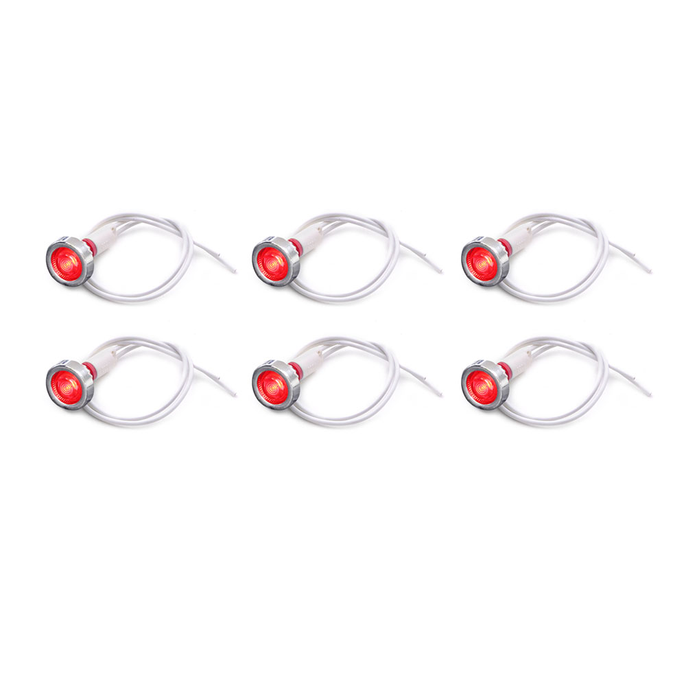 LED Indicator | 220V | 10mm | Red (6Pcs)