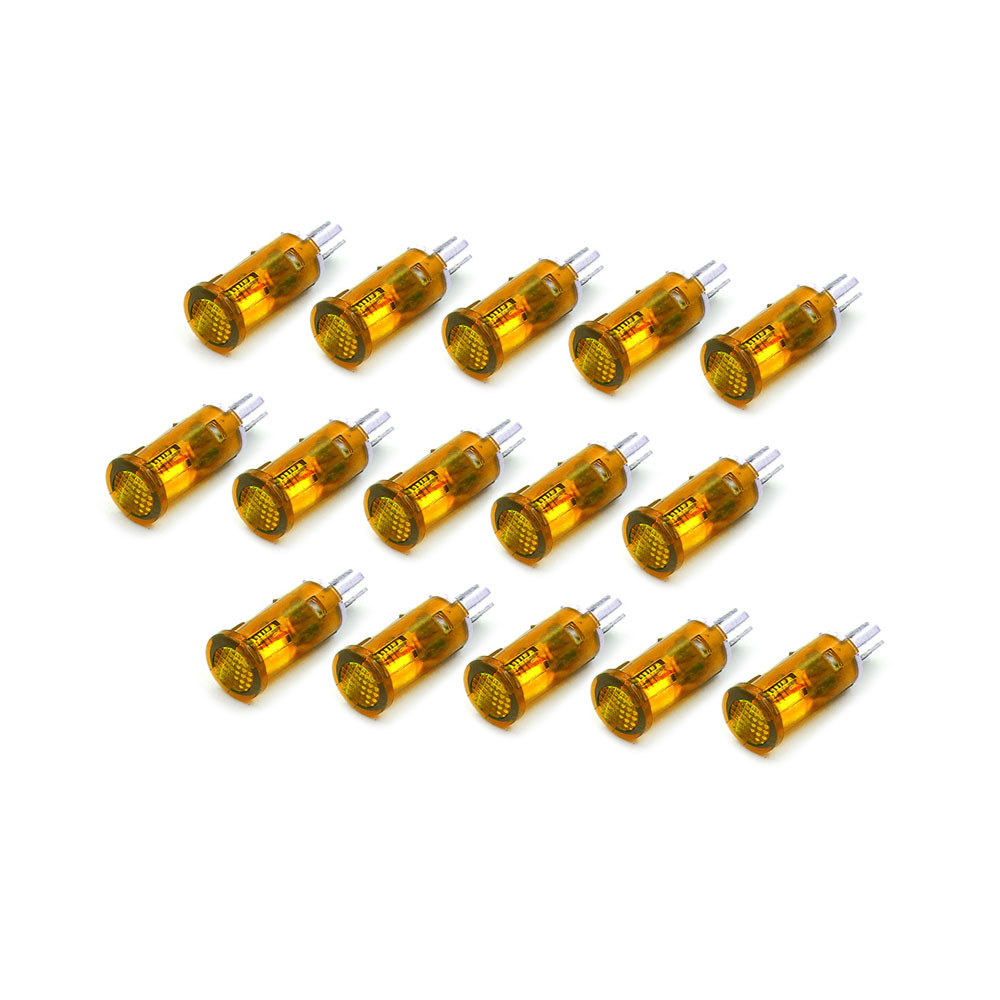 LED Indicator | 220V | Push | Orange | 15Pcs