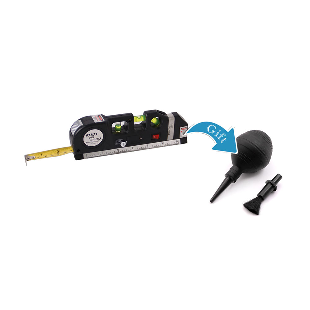 Laser Level | 1V 1H | Red Color | Measuring Tape &  Rubber Blow Ball With  Brush | Pro'sKit