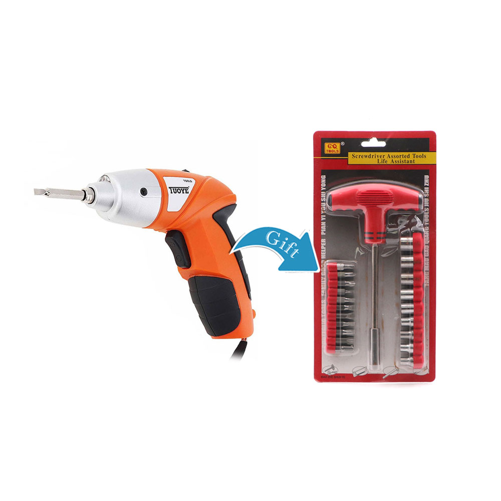 Cordless Screwdriver & 21Pcs Screwdriver Set