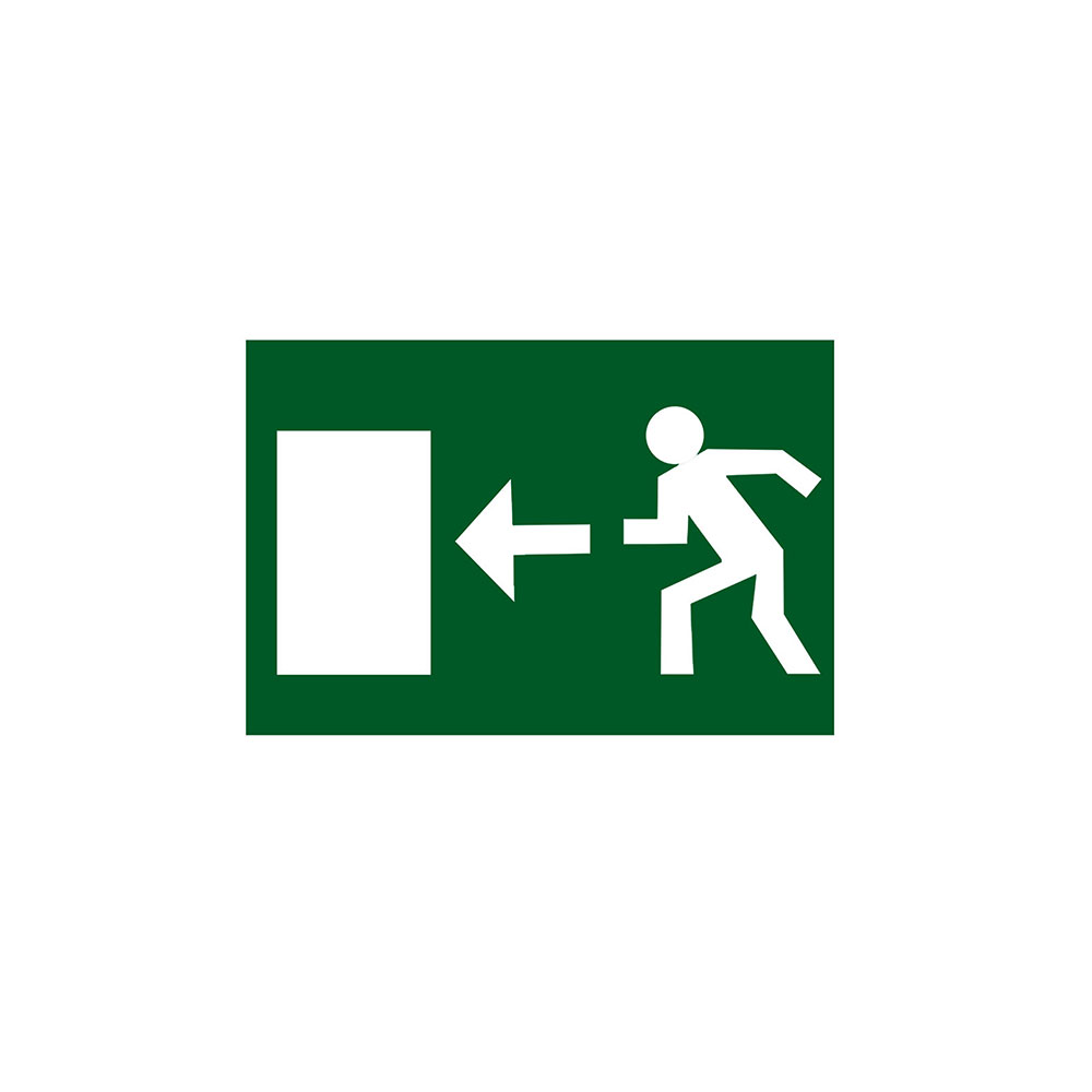 Exit Sign Sticker | Arrow Left | 28x18.8cm