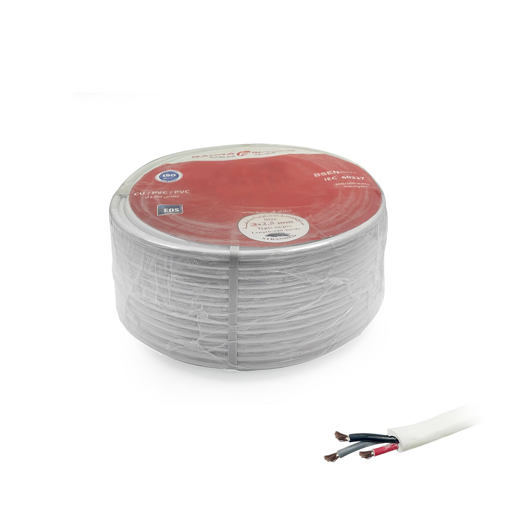 Insulated Wire Cable | 3x2.50mm | 91M | White | Liban Cables