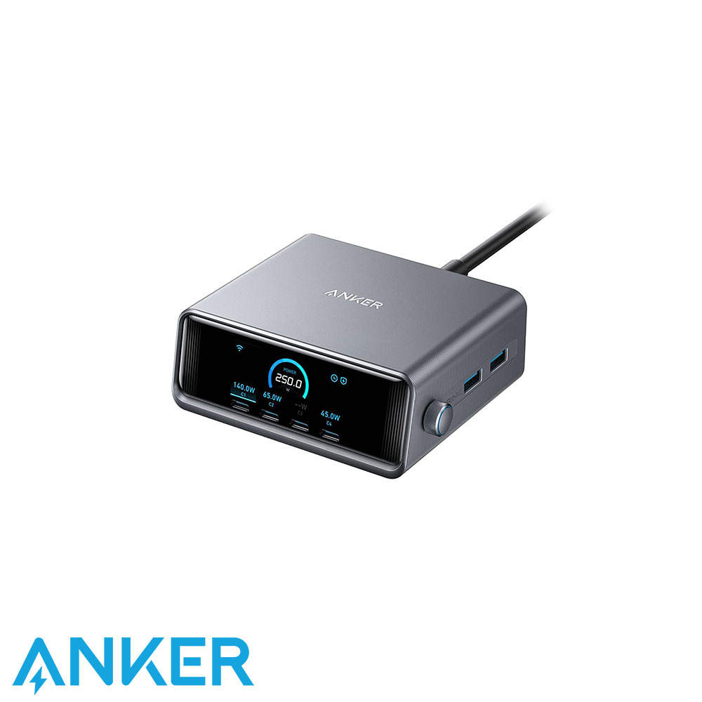 Anker Prime Charger (250W, 6 Ports, GaNPrime)