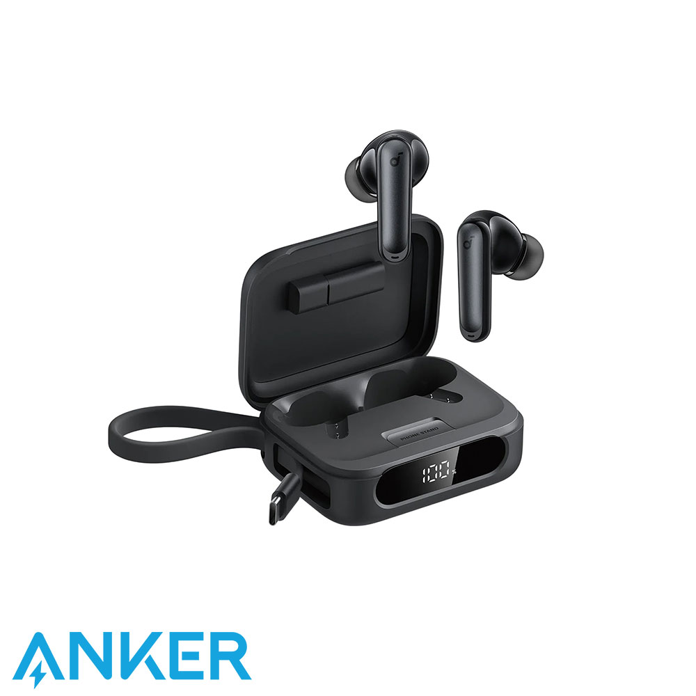 Soundcore P41i by Anker, Adaptive Noise Cancelling Earbuds with Portable Phone Charger - Black