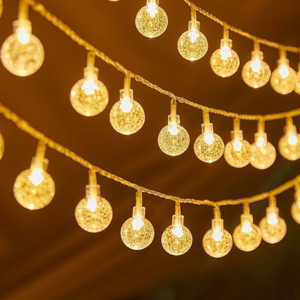 LED Fairy Light | DC Battery | White Ball | Warm White | 3M