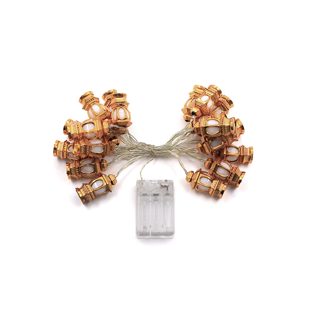 LED Fairy Light DC | Gold Round Lantern | 20x LED | RGB | 3M