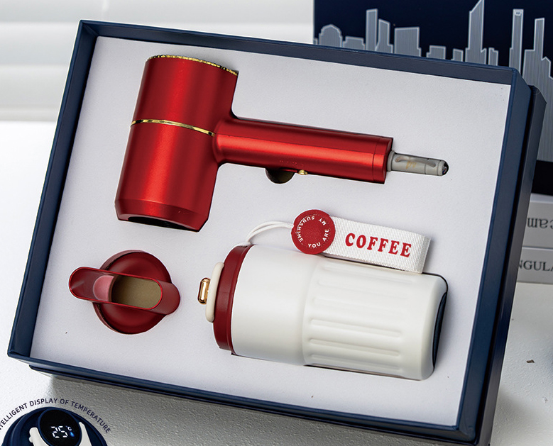 Gift Set Coffee cup + Hairdryer Red