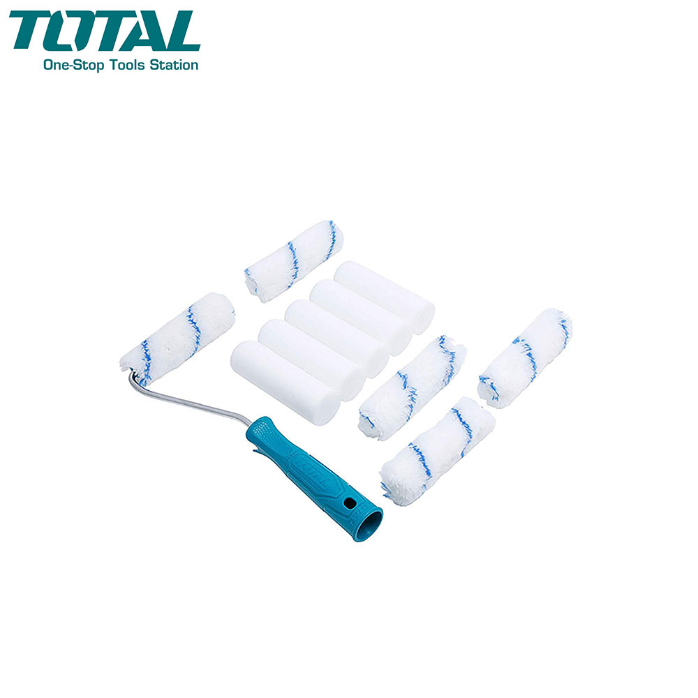 Roller Brush Set | Short Handle 4" | 12Pcs | Total