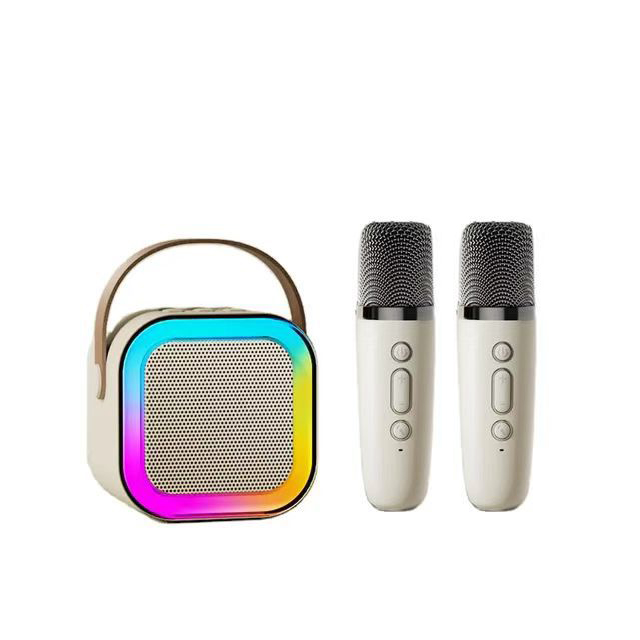 KIDS KARAOKE SPEAKER 2xWIRELESS MIC WHITE